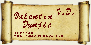 Valentin Dunjić vizit kartica
